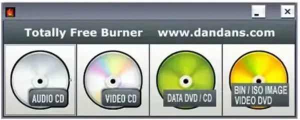 Totally Free Burner portable CD DVD burning software