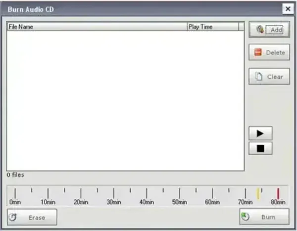 Totally Free Burner creating an Audio CD
