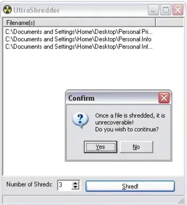 UltraShredder - Portable File Shredder UltraShredder Screenshot