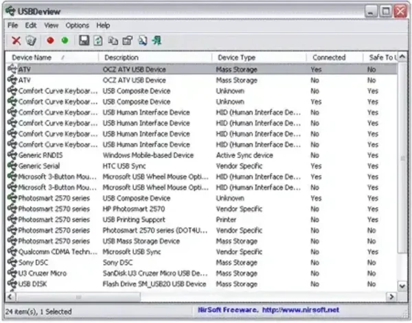 USB Device Viewer Tool - USBDeview