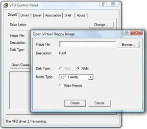 how to create virtual floppy drive in windows 10