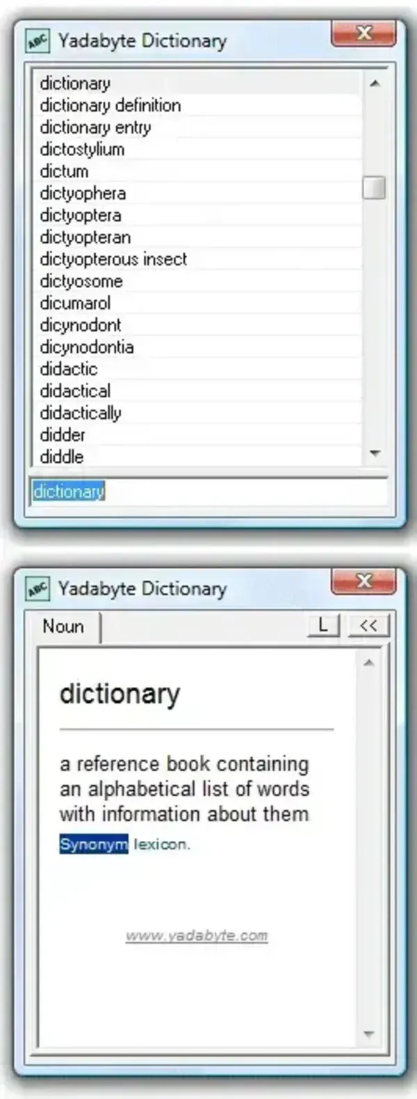 Yadabyte Dictionary Yadabyte Dictionary Portable